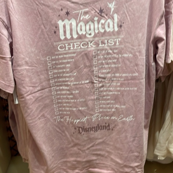 Disney Parks Disneyland Attractions Magical Checklist T Shirt NEW - Picture 2 of 3